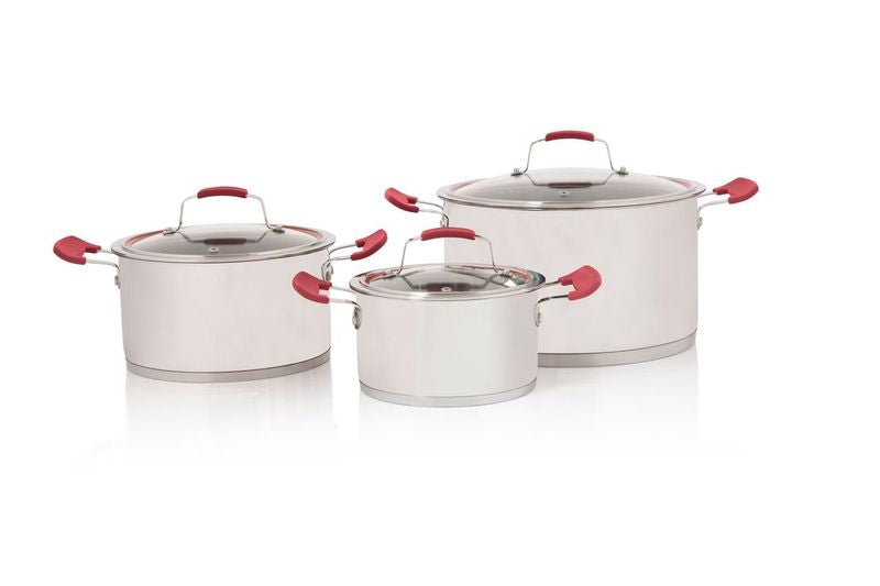 10pc DeluxCook Red Pot Set