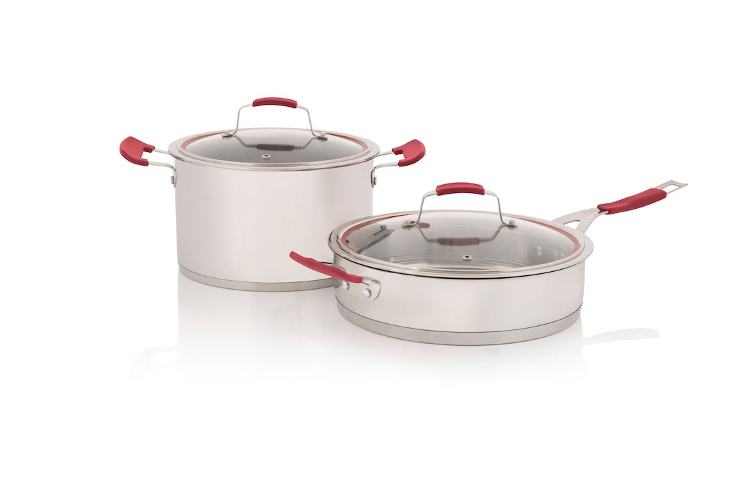 10pc DeluxCook Red Pot Set