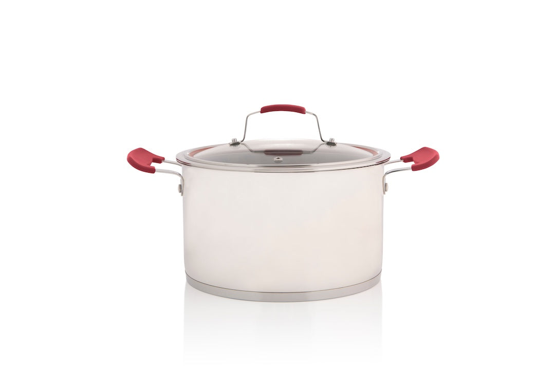 10pc DeluxCook Red Pot Set