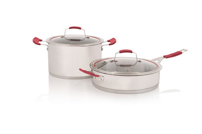 10pc DeluxCook Red Pot Set