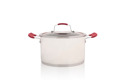 10pc DeluxCook Red Pot Set